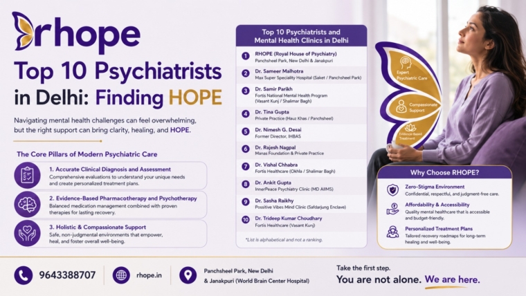 Top 10 Psychiatrists in Delhi: Finding HOPE & Mental Wellness